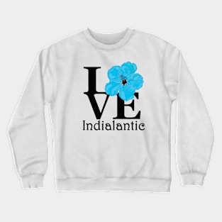 LOVE Indialantic Blue Hibiscus Crewneck Sweatshirt